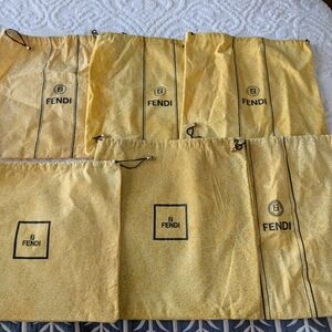 Fendi Yellow Drawstring Dust Bags